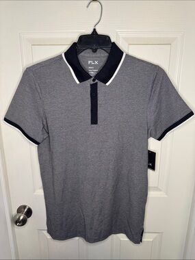 NWT FLX Men’s Grey Polo and Black Polo